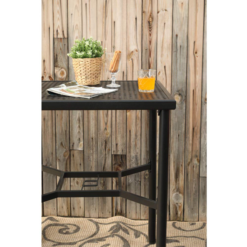 Lark Manor Alyne Metal Outdoor Bar Table & Reviews Wayfair
